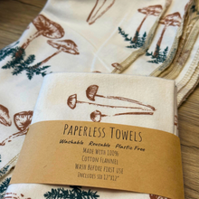 Load image into Gallery viewer, Holiday Mushroom Paperless Towels - Eco Friendly & Sustainable Kitchen