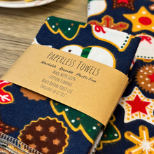 Load image into Gallery viewer, Reusable Christmas Cookies Paperless Towels – 6 Pack for a Festive and Sustainable Kitchen