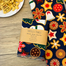 Load image into Gallery viewer, Reusable Christmas Cookies Paperless Towels – 6 Pack for a Festive and Sustainable Kitchen