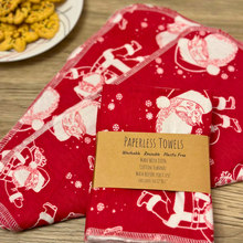 Load image into Gallery viewer, Reusable Santa Paperless Towels - Sustainable and Eco Friendly
