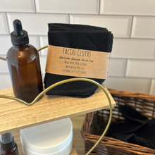 Load image into Gallery viewer, Reusable 100% Cotton Black Facial Cloths – Eco-Friendly, Soft, and Gentle for Sensitive Skin, Natural Skincare Routine