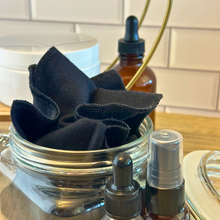 Load image into Gallery viewer, Reusable 100% Cotton Black Facial Cloths – Eco-Friendly, Soft, and Gentle for Sensitive Skin, Natural Skincare Routine
