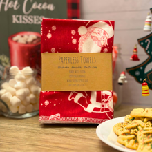 Load image into Gallery viewer, Reusable Santa Paperless Towels - Sustainable and Eco Friendly