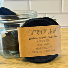 Load image into Gallery viewer, Eco-Friendly, Reusable Black Cotton Rounds