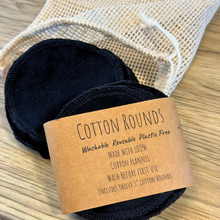 Load image into Gallery viewer, Eco-Friendly, Reusable Black Cotton Rounds