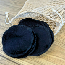 Load image into Gallery viewer, Eco-Friendly, Reusable Black Cotton Rounds