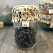 Load image into Gallery viewer, Reusable Floral on Cream Bowl Covers – Beautifully Designed, Washable, and Eco-Friendly