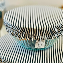 Load image into Gallery viewer, Reusable White & Black Stripes Bowl Covers-Practical and Sustainable Cotton Food Covers