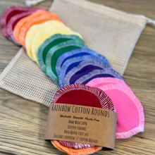 Load image into Gallery viewer, Rainbow Reusable Cotton Rounds – Colorful and Sustainable
