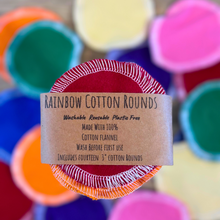 Load image into Gallery viewer, Rainbow Reusable Cotton Rounds – Colorful and Sustainable