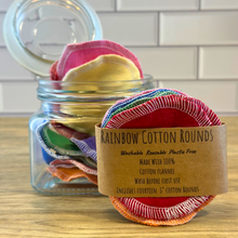 Load image into Gallery viewer, Rainbow Reusable Cotton Rounds – Colorful and Sustainable
