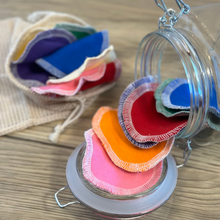 Load image into Gallery viewer, Rainbow Reusable Cotton Rounds – Colorful and Sustainable