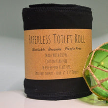 Load image into Gallery viewer, Black Cotton Reusable Toilet Rolls - Eco-Friendly & Sustainable