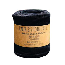 Load image into Gallery viewer, Black Cotton Reusable Toilet Rolls - Eco-Friendly & Sustainable
