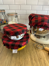 Load image into Gallery viewer, Red Flannel Sustainable Bowl Covers – Reusable, Washable, and Eco-Friendly Food Covers