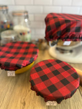 Load image into Gallery viewer, Red Flannel Sustainable Bowl Covers – Reusable, Washable, and Eco-Friendly Food Covers
