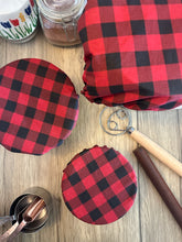 Load image into Gallery viewer, Red Flannel Sustainable Bowl Covers – Reusable, Washable, and Eco-Friendly Food Covers