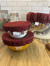 Load image into Gallery viewer, Pink Leaves Sustainable Bowl Covers – Reusable, Washable, and Eco-Friendly Food Covers
