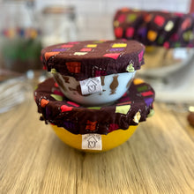 Load image into Gallery viewer, Multicolored Squares Sustainable Bowl Covers – Reusable, Washable, and Eco-Friendly Food Covers