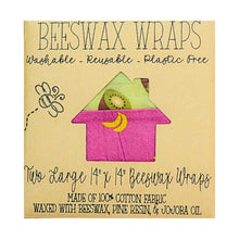 Load image into Gallery viewer, Beeswax Food Wraps (2-Pack) - 14"x14" Large, Eco-Friendly & Reusable
