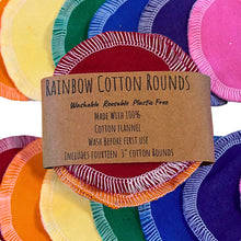 Load image into Gallery viewer, Rainbow Reusable Cotton Rounds – Colorful and Sustainable