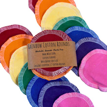 Load image into Gallery viewer, Rainbow Reusable Cotton Rounds – Colorful and Sustainable