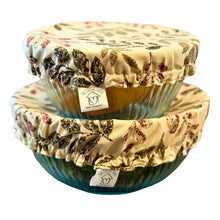 Load image into Gallery viewer, Reusable Floral on Cream Bowl Covers – Beautifully Designed, Washable, and Eco-Friendly