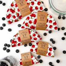 Load image into Gallery viewer, Reusable Apple Print Bowl Covers – 100% Cotton, Washable, and Eco-Conscious