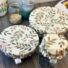 Load image into Gallery viewer, Reusable Floral on Cream Bowl Covers – Beautifully Designed, Washable, and Eco-Friendly