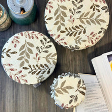 Load image into Gallery viewer, Reusable Floral on Cream Bowl Covers – Beautifully Designed, Washable, and Eco-Friendly