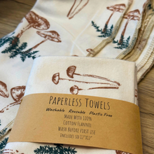 Load image into Gallery viewer, Holiday Mushroom Paperless Towels - Eco Friendly &amp; Sustainable Kitchen
