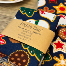 Load image into Gallery viewer, Reusable Christmas Cookies Paperless Towels – 6 Pack for a Festive and Sustainable Kitchen
