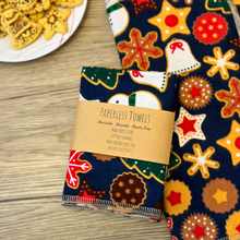 Load image into Gallery viewer, Reusable Christmas Cookies Paperless Towels – 6 Pack for a Festive and Sustainable Kitchen
