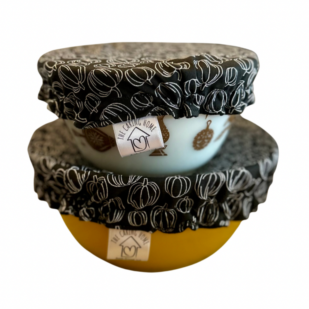 White Pumpkin Sustainable Bowl Covers – Reusable, Washable, and Eco-Friendly Food Covers
