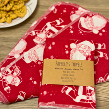 Load image into Gallery viewer, Reusable Santa Paperless Towels - Sustainable and Eco Friendly
