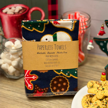 Load image into Gallery viewer, Reusable Christmas Cookies Paperless Towels – 6 Pack for a Festive and Sustainable Kitchen
