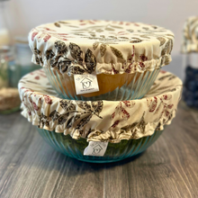 Load image into Gallery viewer, Reusable Floral on Cream Bowl Covers – Beautifully Designed, Washable, and Eco-Friendly
