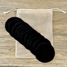 Load image into Gallery viewer, Eco-Friendly, Reusable Black Cotton Rounds
