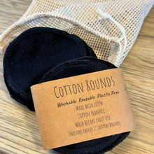 Load image into Gallery viewer, Eco-Friendly, Reusable Black Cotton Rounds
