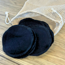 Load image into Gallery viewer, Eco-Friendly, Reusable Black Cotton Rounds
