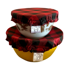 Load image into Gallery viewer, Red Flannel Sustainable Bowl Covers – Reusable, Washable, and Eco-Friendly Food Covers
