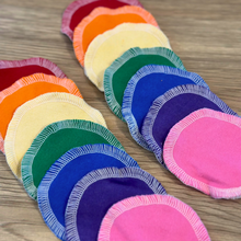 Load image into Gallery viewer, Rainbow Reusable Cotton Rounds – Colorful and Sustainable
