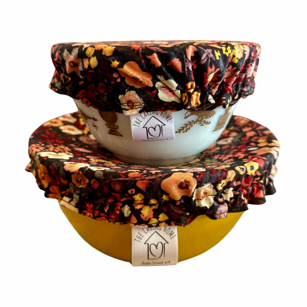 Floral Sustainable Bowl Covers – Reusable, Washable, and Eco-Friendly Food Covers