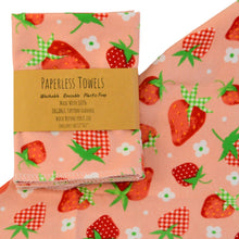 Load image into Gallery viewer, Reusable Strawberry Paperless Towels – Perfect for an Eco-Friendly Home
