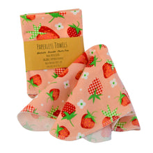 Load image into Gallery viewer, Reusable Strawberry Paperless Towels – Perfect for an Eco-Friendly Home
