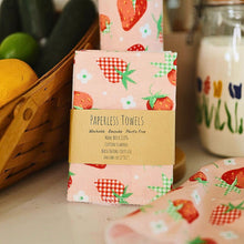 Load image into Gallery viewer, Reusable Strawberry Paperless Towels – Perfect for an Eco-Friendly Home
