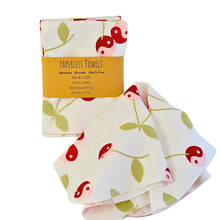 Load image into Gallery viewer, Reusable Yin-Yang Cherry Paperless Towels – Perfect for an Eco-Friendly Home
