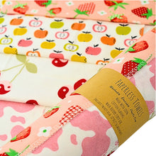 Load image into Gallery viewer, 24-Pack Paperless Towels – Fun Cow, Apple, Cherry &amp; Strawberry Prints for Eco-Friendly Living
