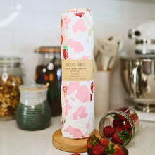 Load image into Gallery viewer, 24-Pack Paperless Towels – Fun Cow, Apple, Cherry &amp; Strawberry Prints for Eco-Friendly Living
