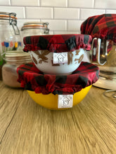 Load image into Gallery viewer, Red Flannel Sustainable Bowl Covers – Reusable, Washable, and Eco-Friendly Food Covers
